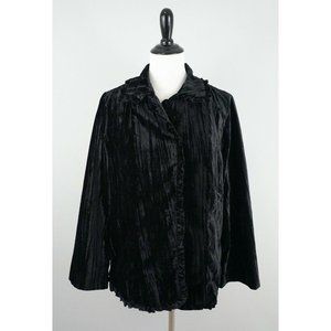 VICTOR COSTA Black Velvet Blazer Coat Jacket